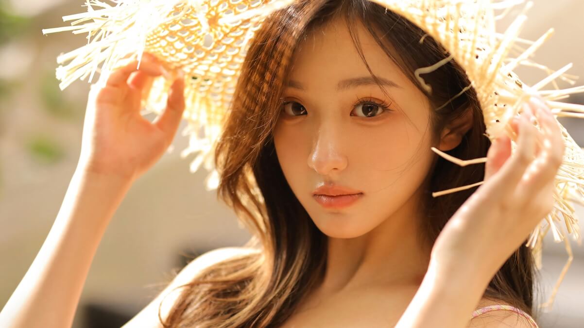 可爱美女 帽子 4k壁纸